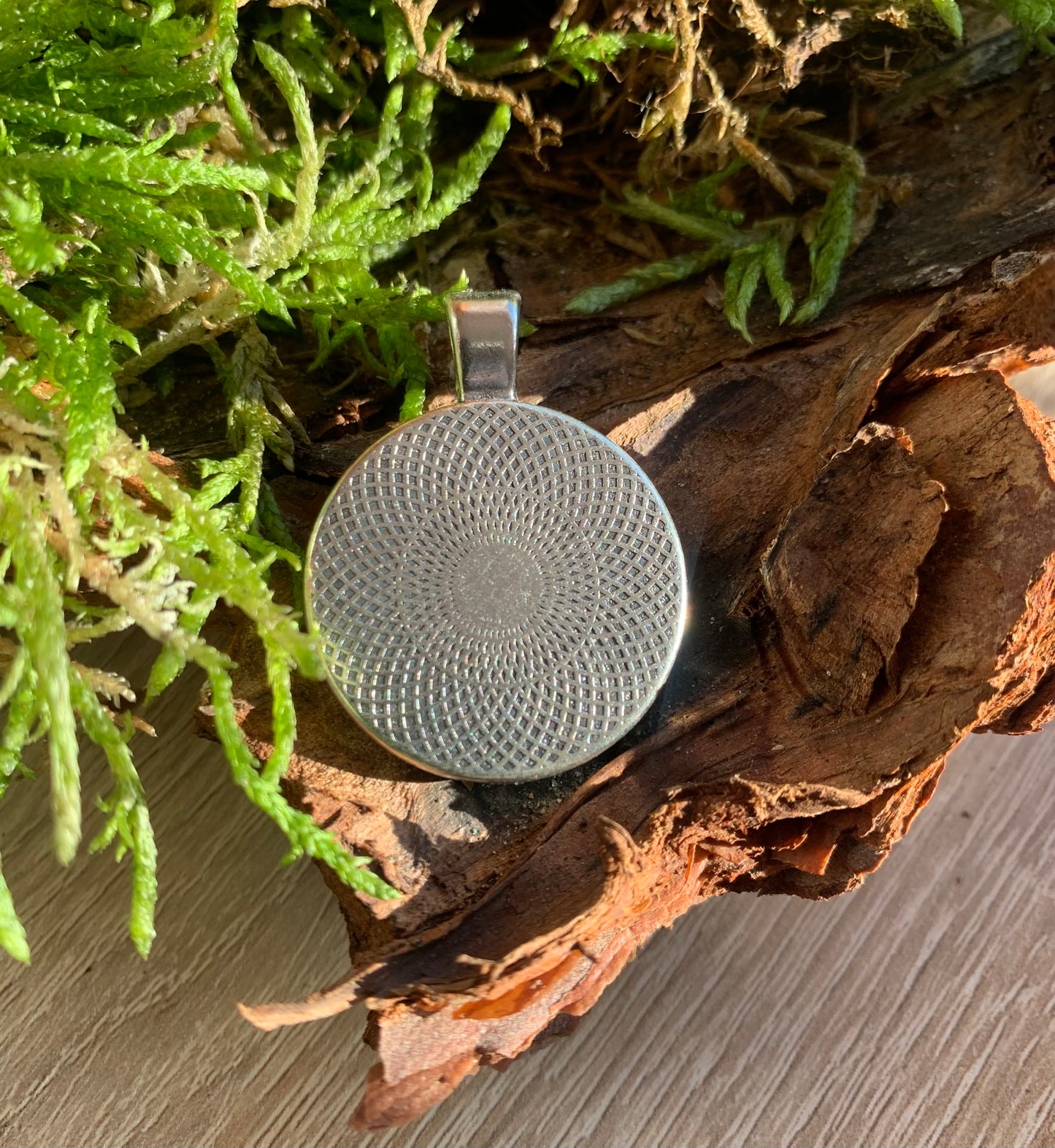 Amulett mit Heilstein - Apatit / Rosenquarz (Orgonit)