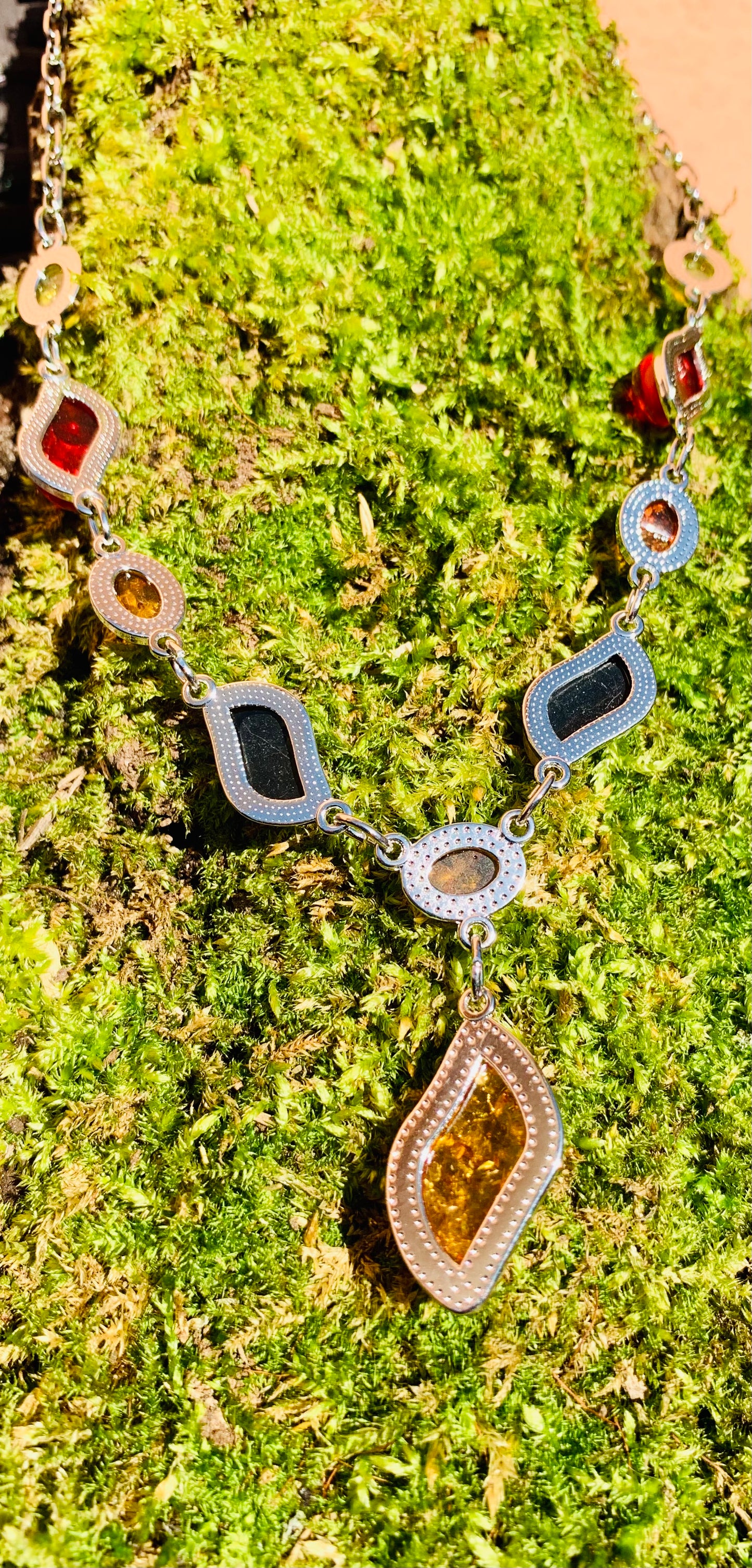 Schmuckset - "Spring" 3- teilig, / Kette, Armband, Ohrstecker / aus Epoxidharz