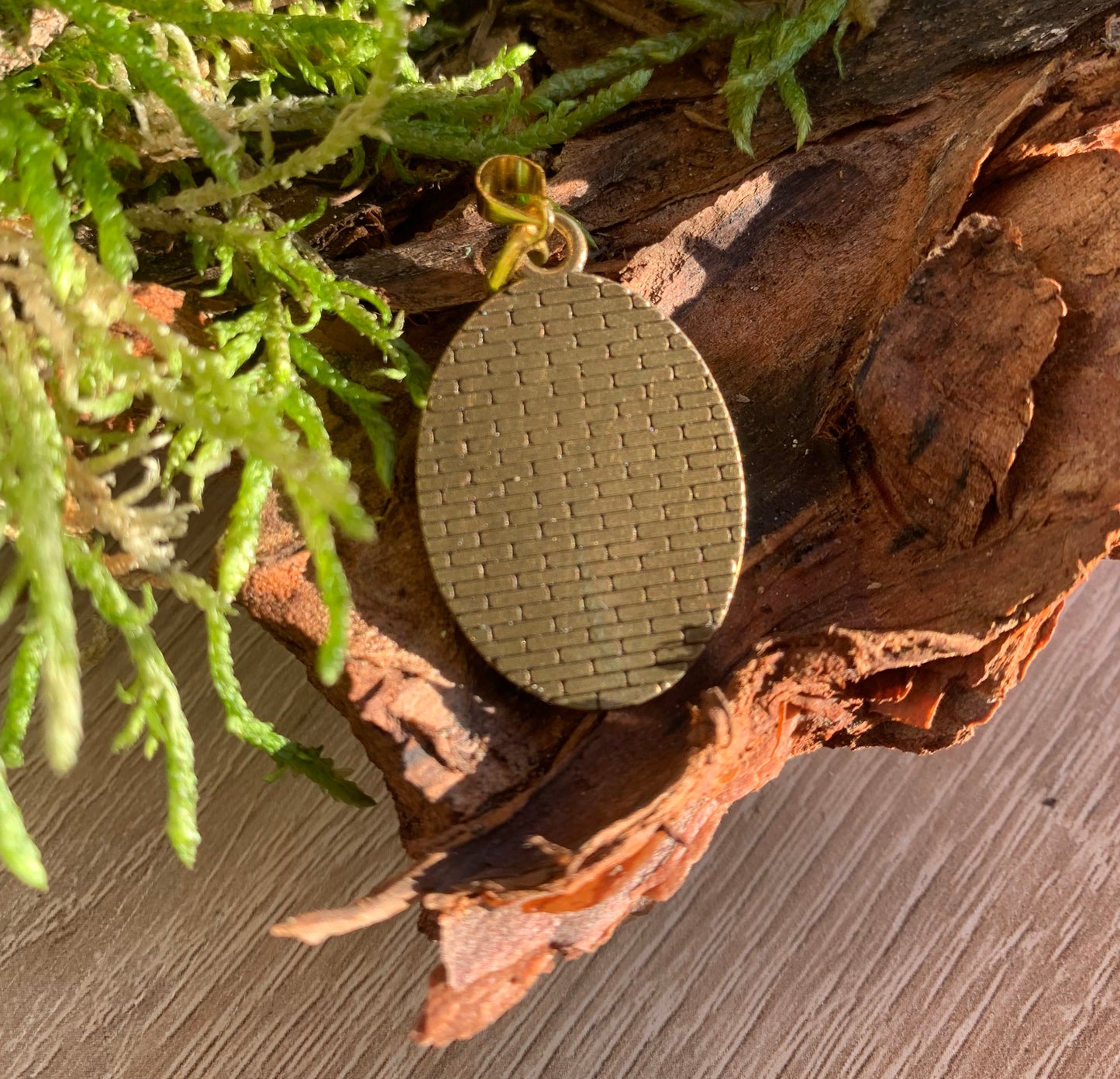 Amulett mit Heilstein - Malacolla und Blattgold